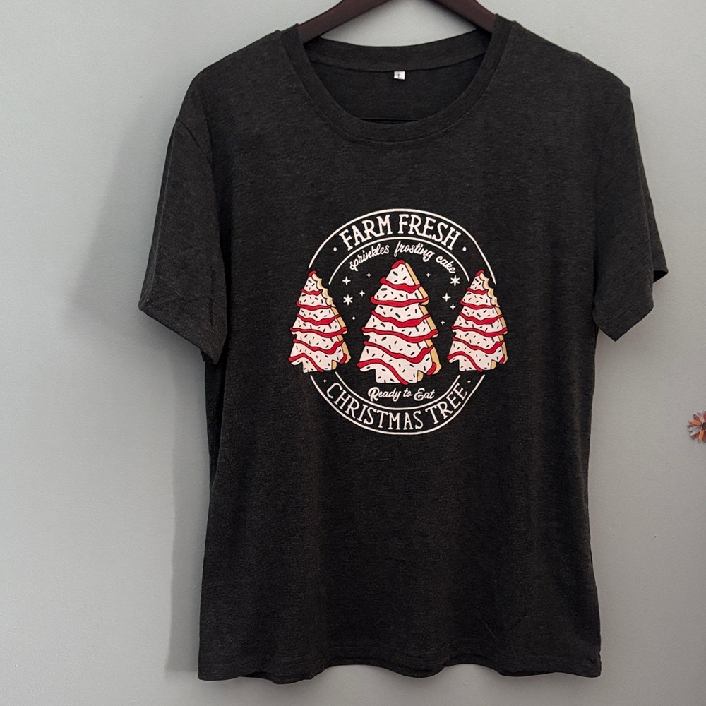 Christmas Tree Cakes Graphic Tee Grey Size L